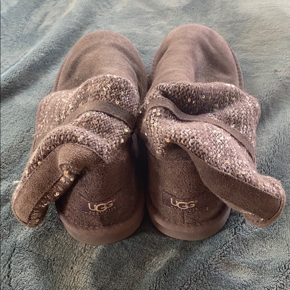Size 8 UGG sparkly boots grey/plum